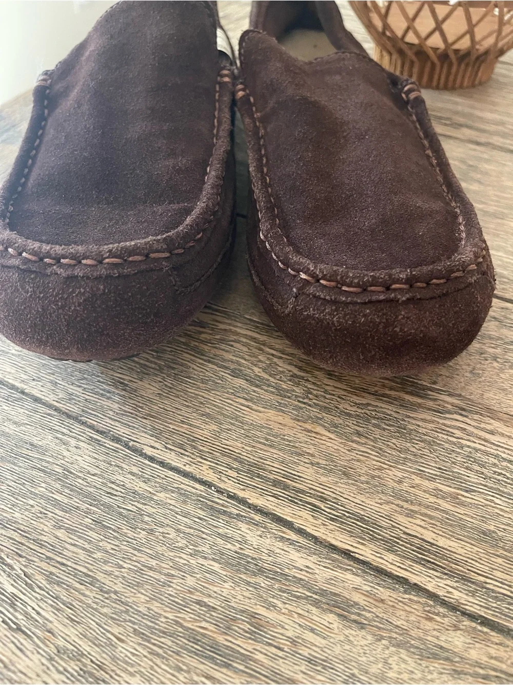 UGG Men’s Dark Brown Suede Slip-On Loafers